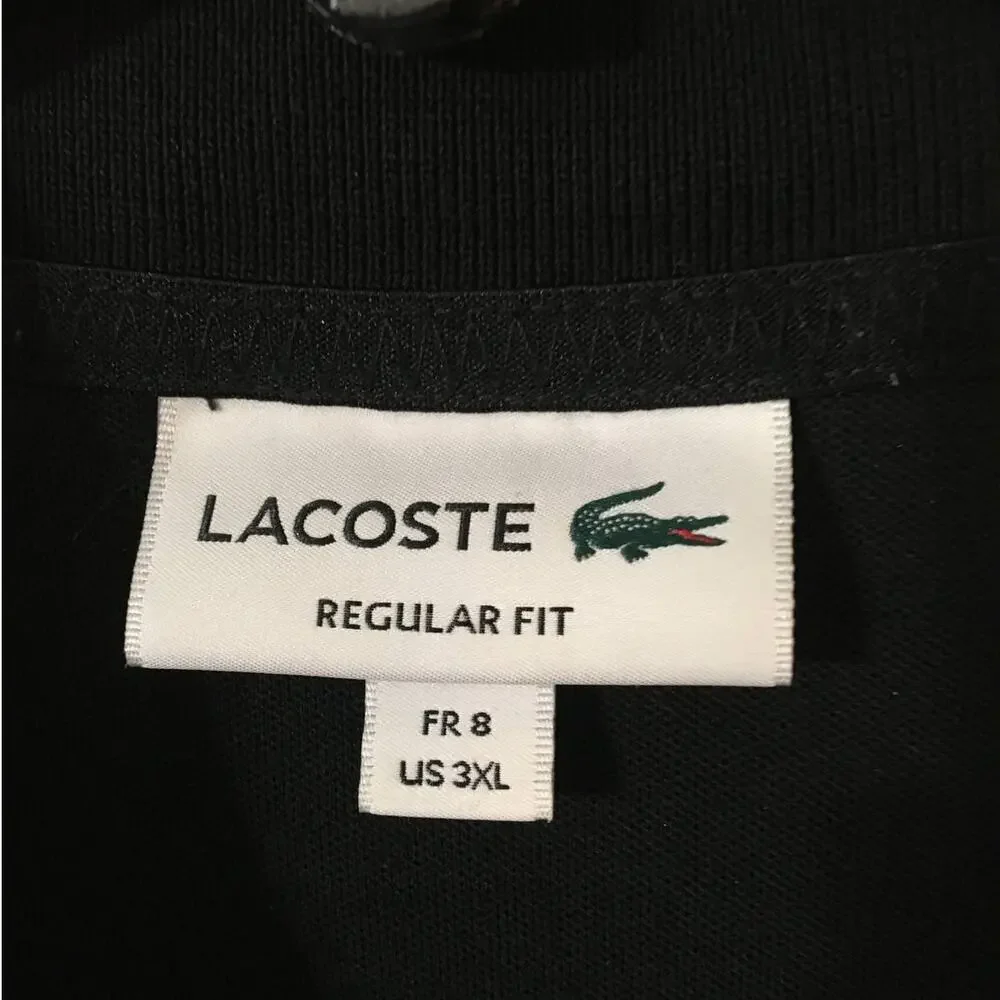 Lacoste Regular Fit, Movement Polo Shirt, Black FR 8 US 3XL Soft Cotton Blend